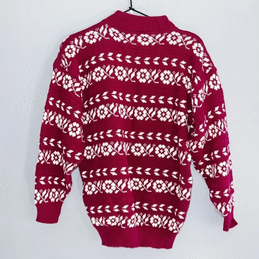 American Pride Vintage 1980s Maroon Sweater Size Large - Picture 2 of 6
